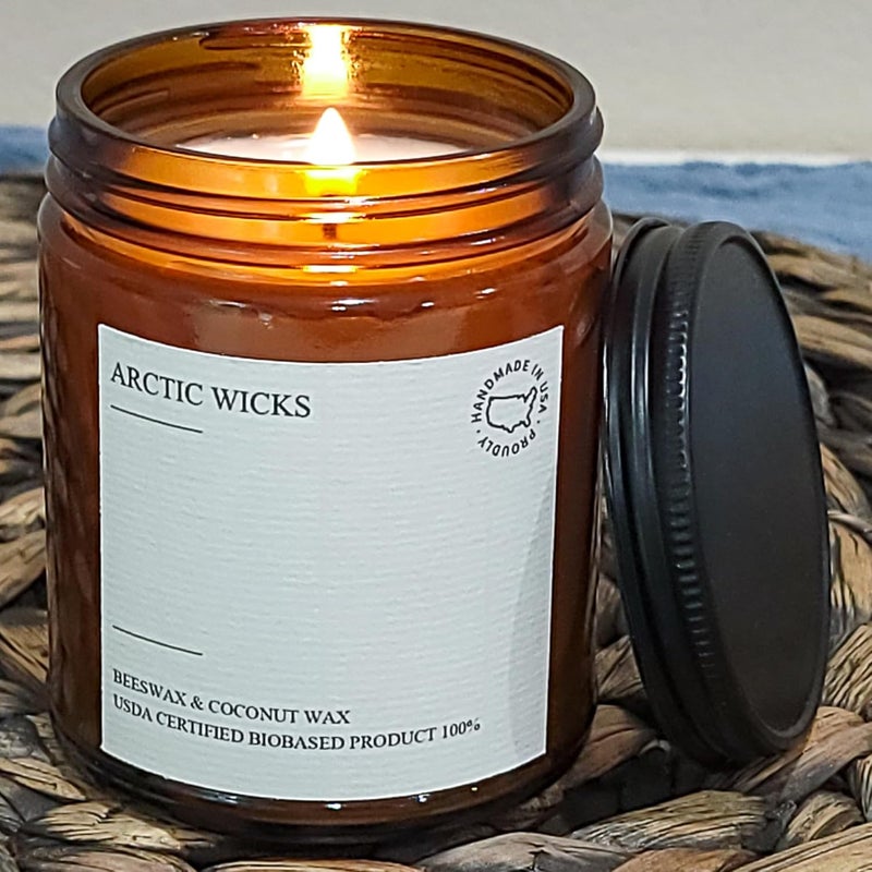Arctic Wicks Scented Coconut Beeswax Candles | Coconut Beeswax Non Toxic Candle 9oz Amber | Farmhouse Candles Non-Toxic Clean Burn 100% USDA Certified Biobased (Honey Spiced Pear) - Image 3